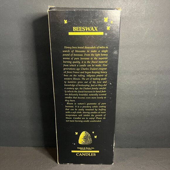 NIB Dadant & Sons 12" Purple Indigo Feather Spiral Twisted Beeswax Taper Candle - Picture 5 of 6